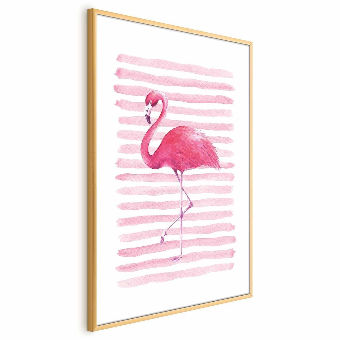 Poster - Flamingo and Stripes Artgeist