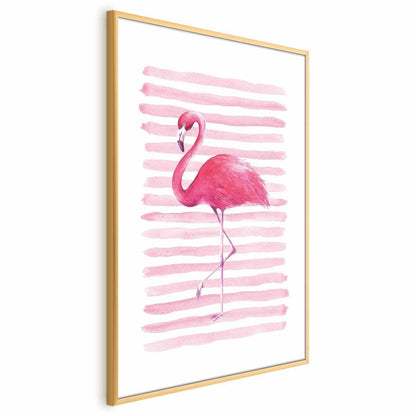 Poster - Flamingo and Stripes Artgeist
