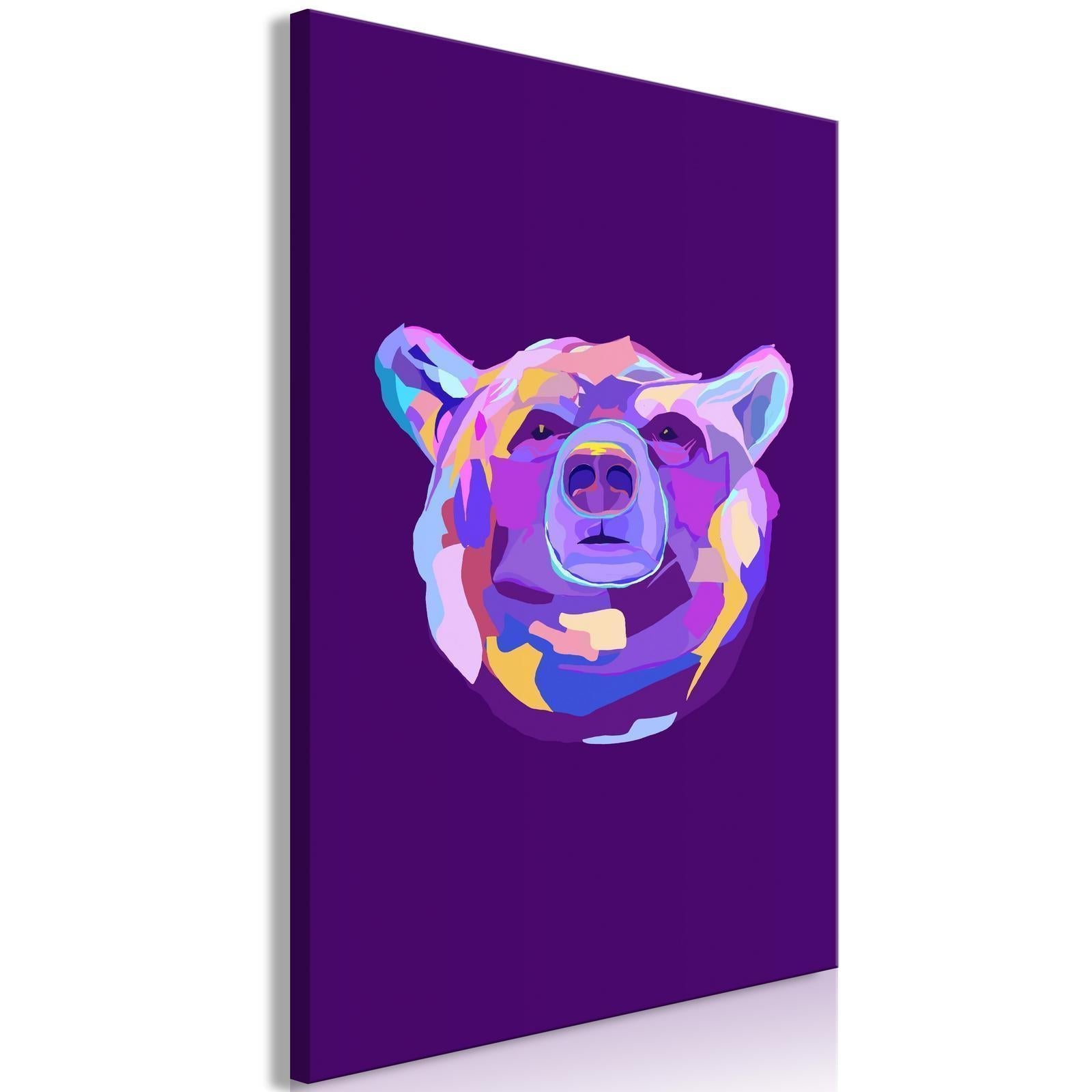 Leinwandbild - Colourful Bear (1 Part) Vertical Artgeist
