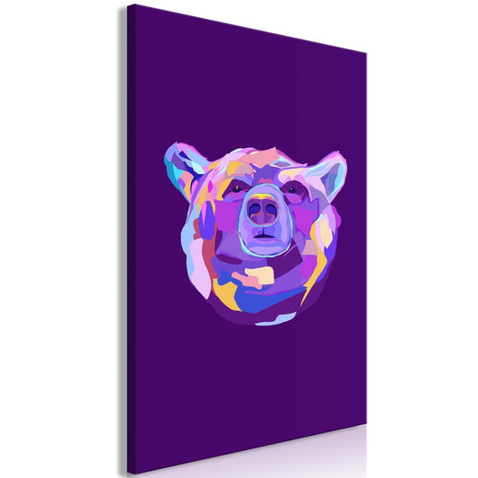 Leinwandbild - Colourful Bear (1 Part) Vertical Artgeist