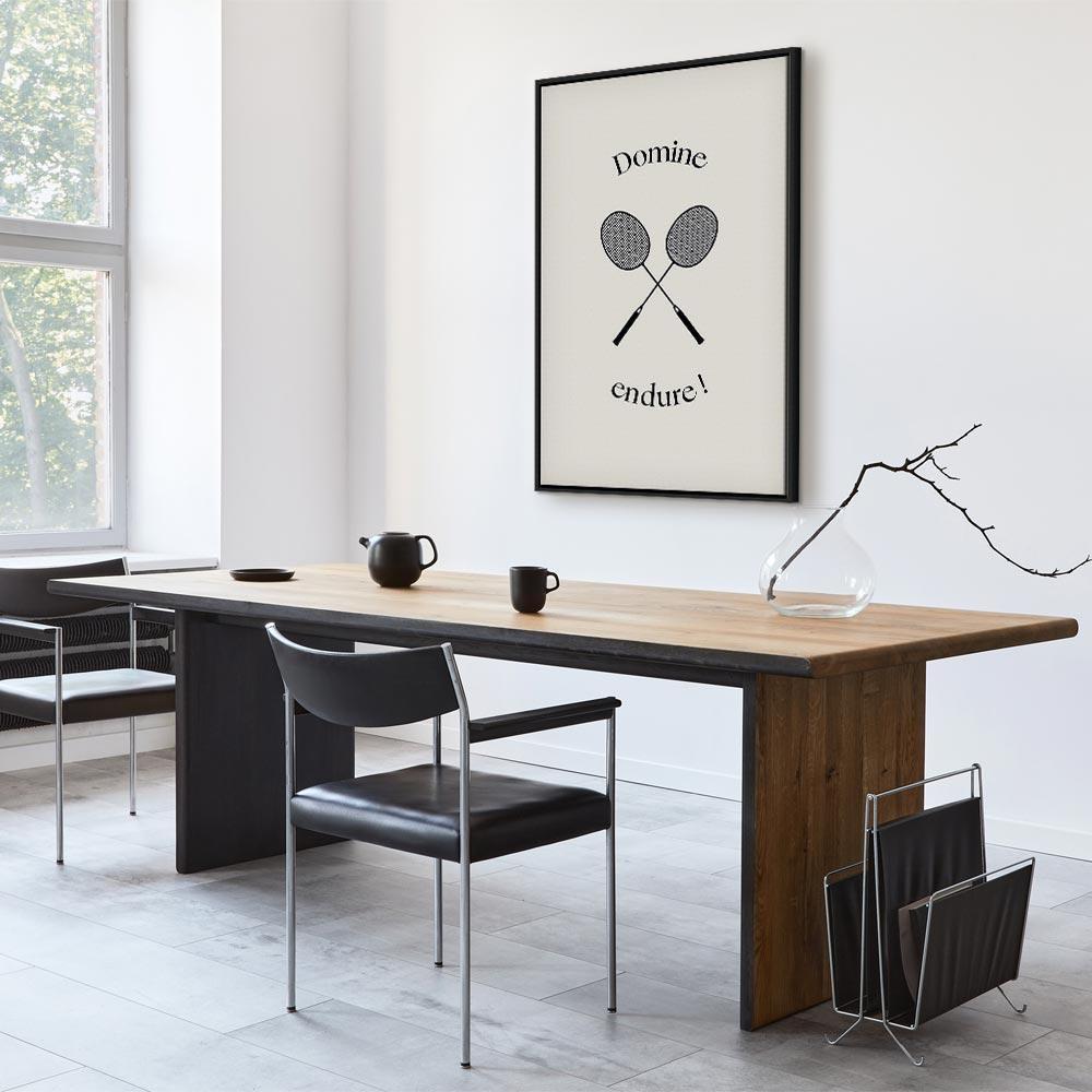 Leinwandbild - Black Badminton Rackets