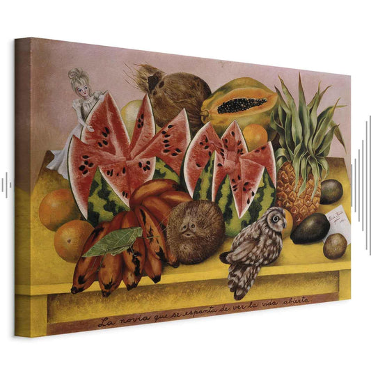 Leinwandbild - Frida Kahlo – A Bride Frightened at the Sight of Life Opened