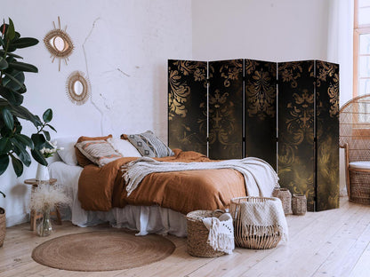 Paravent - Baroque Ornaments in Patinated Gold and Bronze - Retro Motif Artgeist