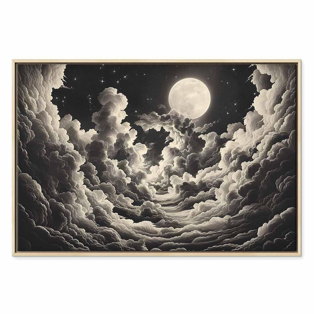 Leinwandbild - Moon and Stars Singing Among the Great Clouds