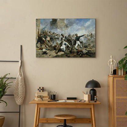 Leinwandbild - Joaquín Sorolla y Bastida – The death of Pedro Velarde y Santillán during the defence of the Monteleon Artillery Barracks