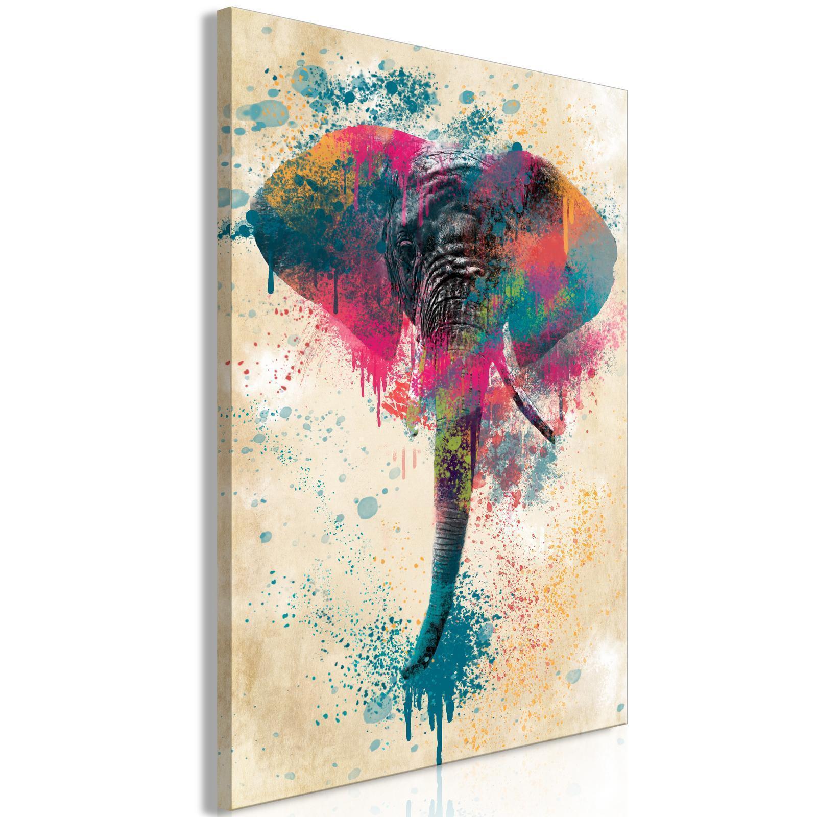 Leinwandbild - Elephant Trunk (1 Part) Vertical Artgeist