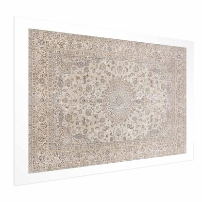 Poster - Sand Carpet - Worn Persian Rug with Rich Ornamental Motifs Artgeist