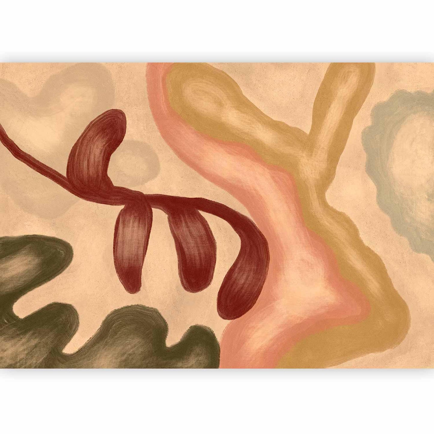 Fototapete - Colorful shapes – worn-out figures in lime wash technique