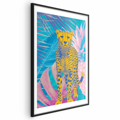 Tropischer Leopard – Farbenprächtiges Poster mit Dschungelmotiv