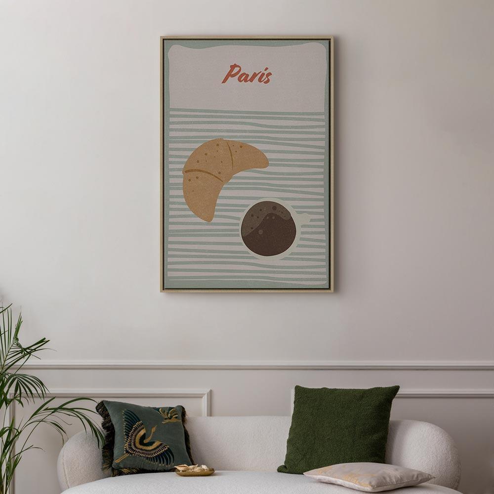 Leinwandbild - Parisian Breakfast (1 Part) Vertical