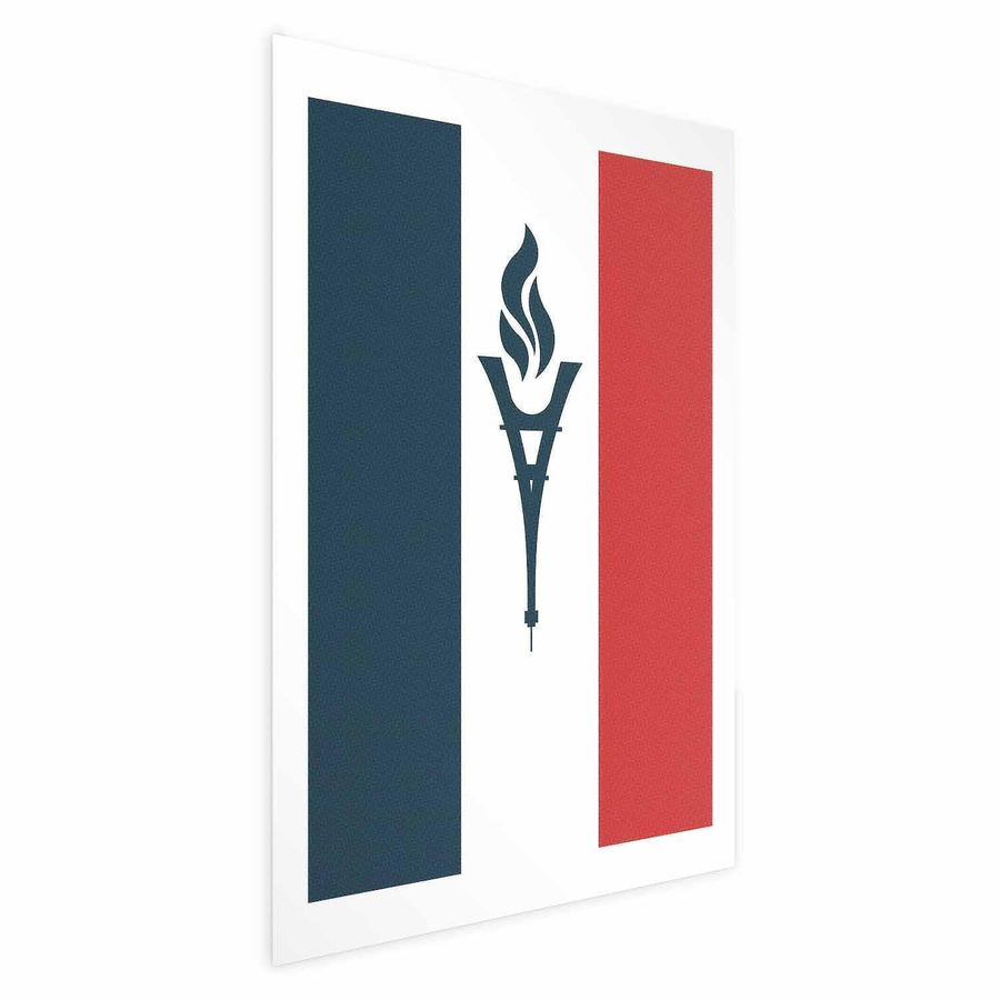 Poster - French Flag with a Torch Artgeist