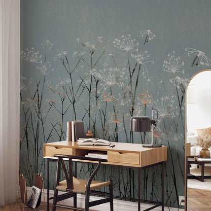 Fototapete „Knoblauchblüten – Florale Ästhetik in zartem Design“
