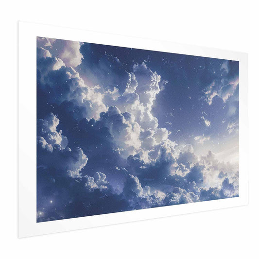 Poster - Starry Clouds and Soft Light Over a Corner of the Sky Artgeist