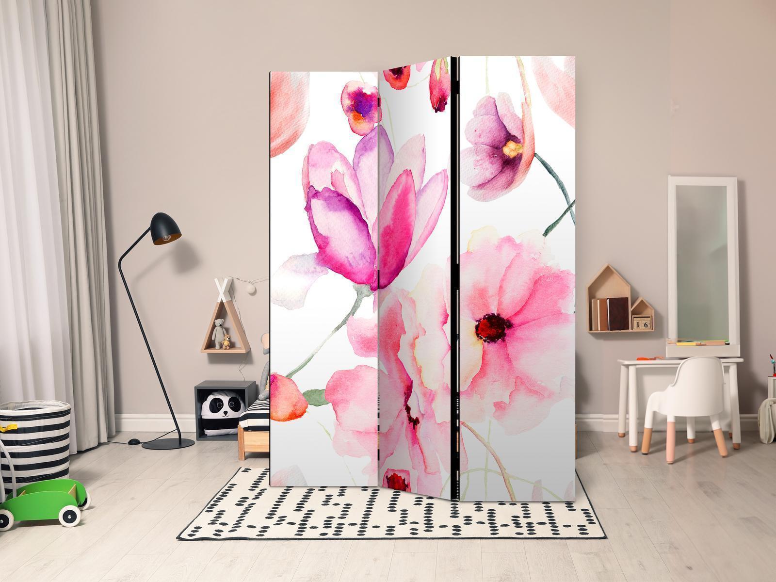 Paravent - Pink Flowers Artgeist