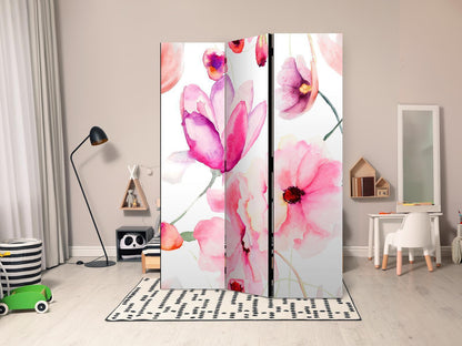 Paravent - Pink Flowers Artgeist