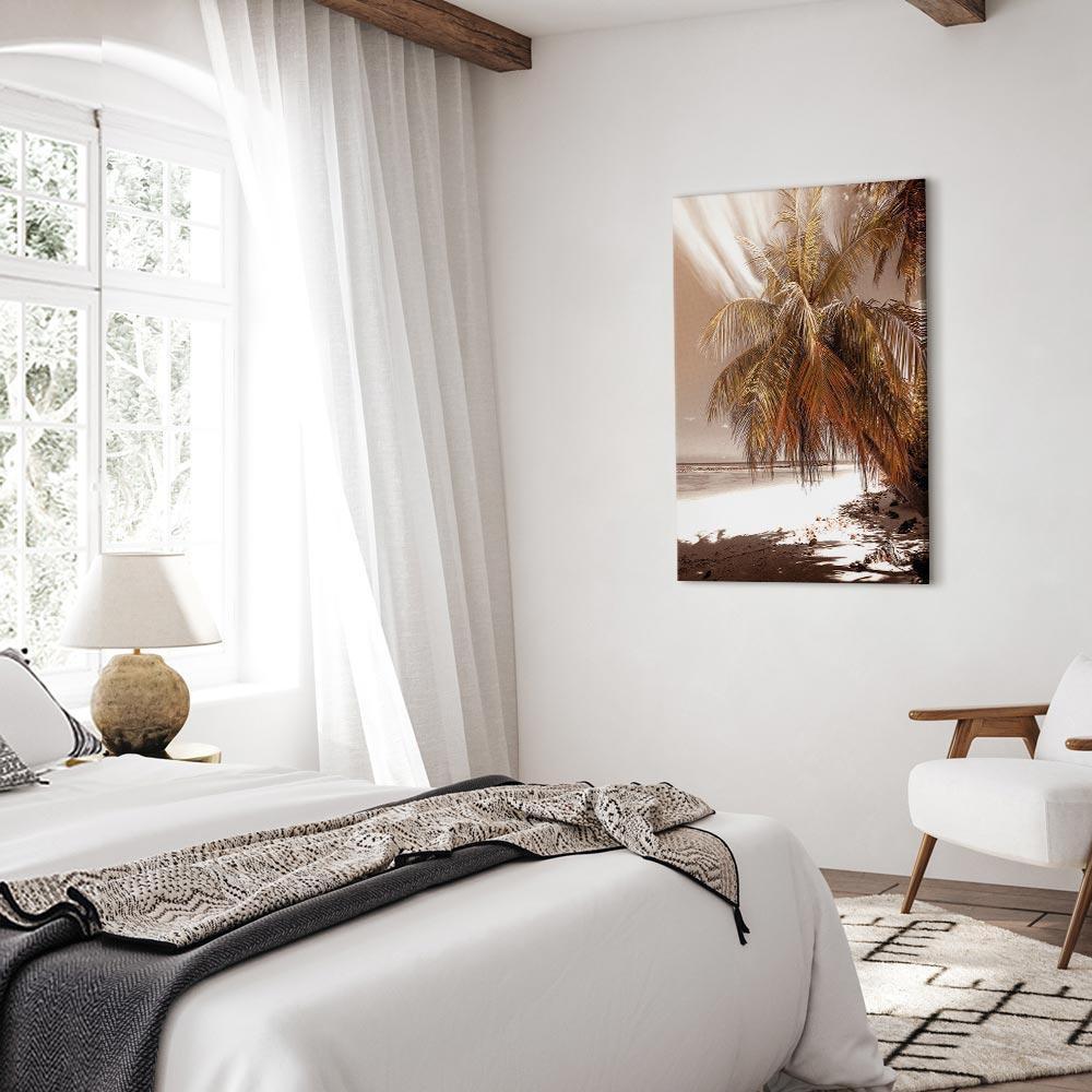 Leinwandbild - Palm Shadow (1 Part) Vertical