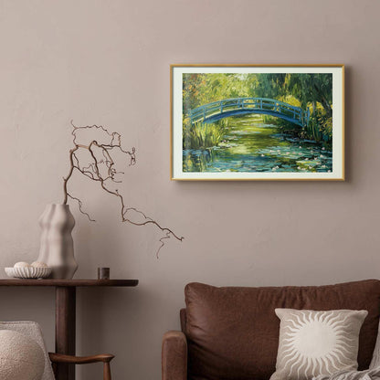 Poster - Impressionist bridge - painting of a bridge against a picturesque background