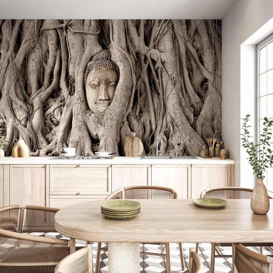 Fototapete Buddha unter dem Baum – Ruhe & Achtsamkeit für dein Zuhause