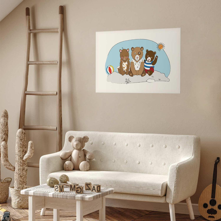 Poster - Bears on the Beach Artgeist