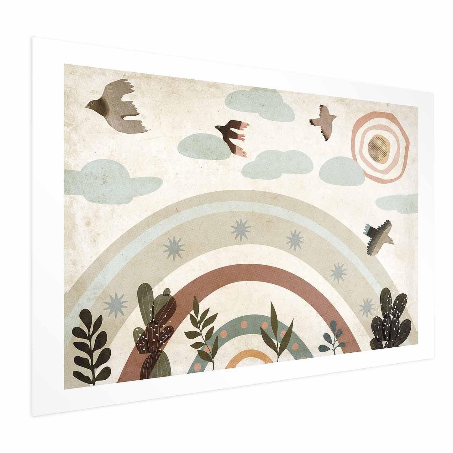 Poster - Rainbow and Birds