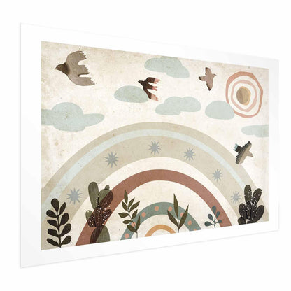 Poster - Rainbow and Birds