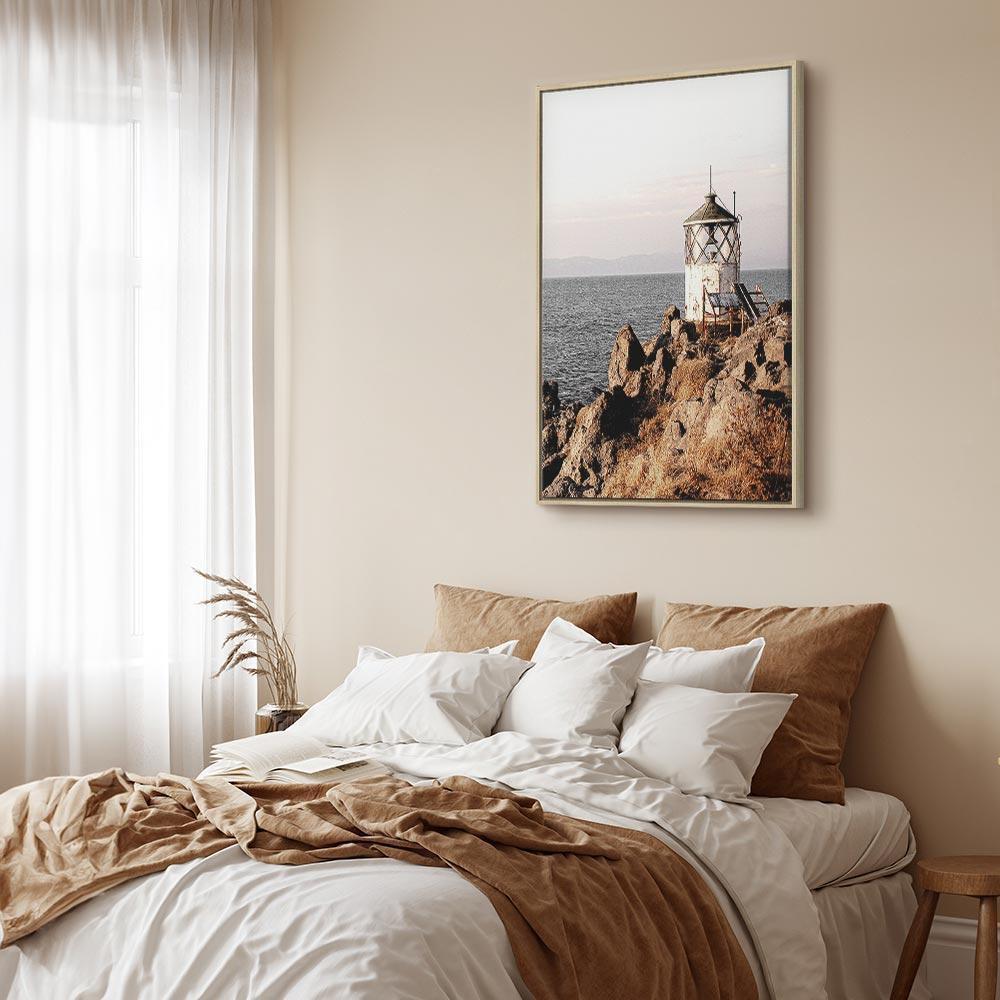 Leinwandbild - Lantern On The Cliff (1 Part) Vertical