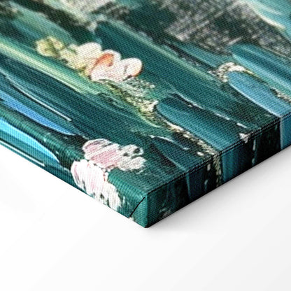 Leinwandbild - Impressionist bridge - painting of a bridge against a picturesque background