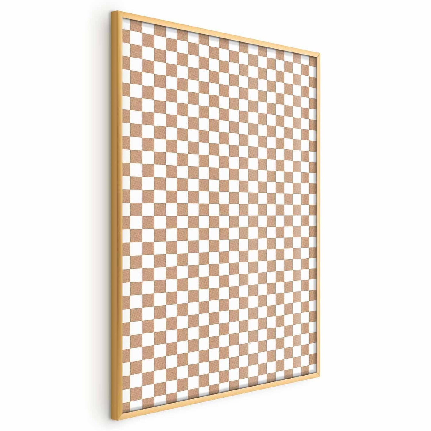 Poster - Geometry and Browns - a chessboard pattern in neutral shades Artgeist