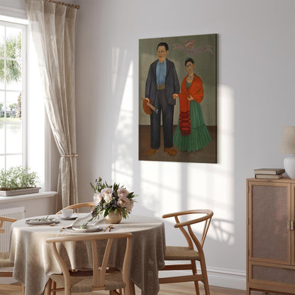 Leinwandbild - Frida Kahlo – Frida and Diego Rivera