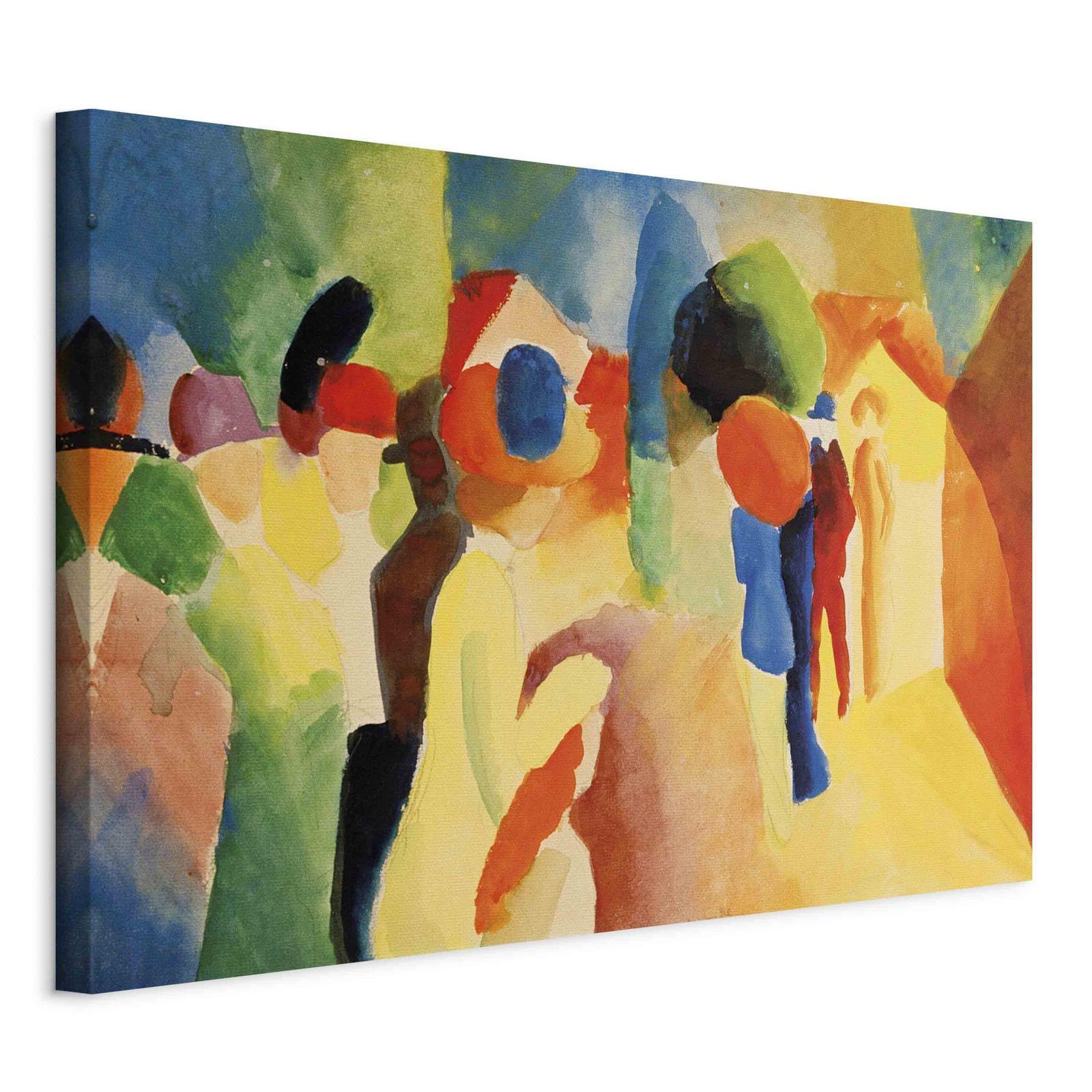 Leinwandbild - With a Yellow Jacket (August Macke) Artgeist