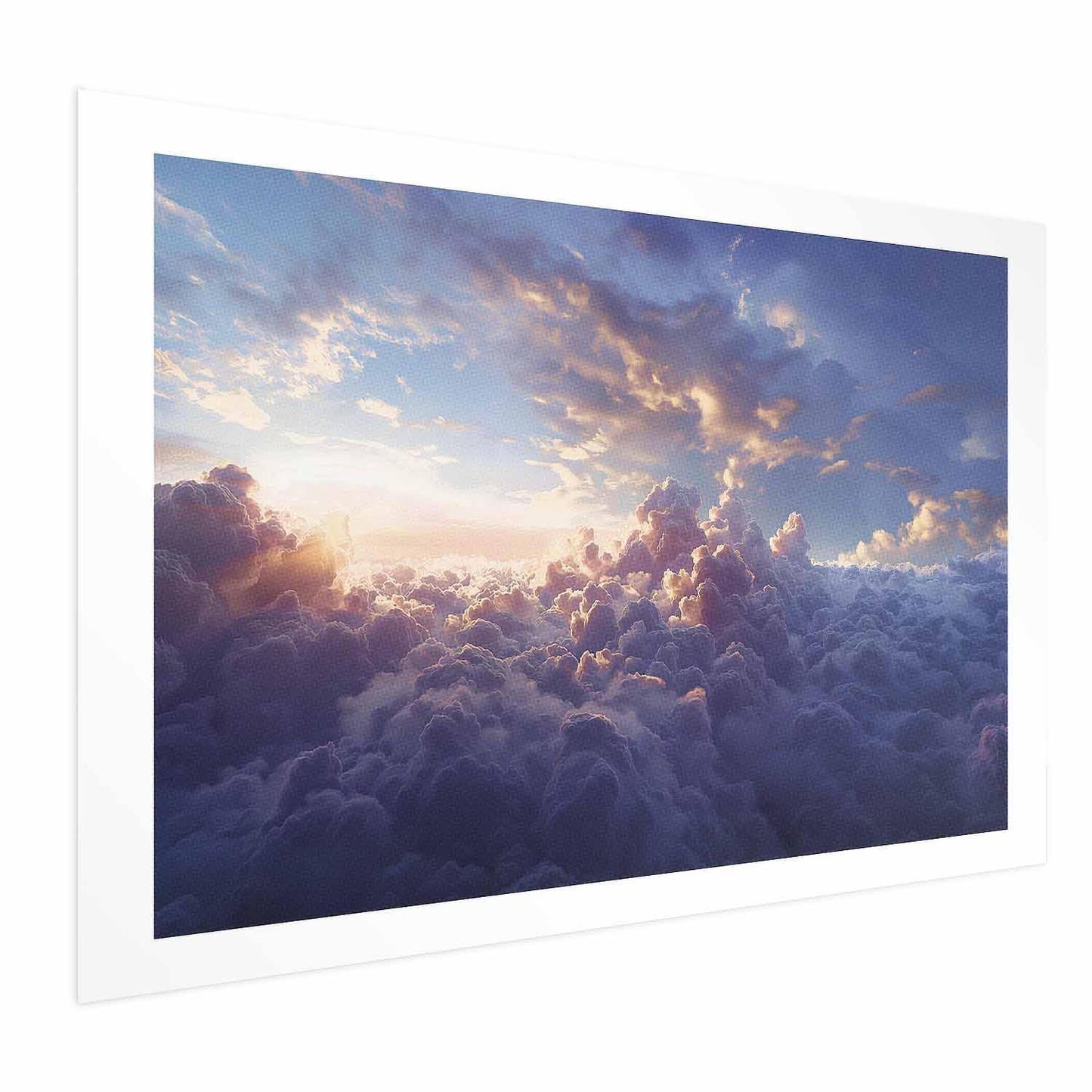 Poster - Sun in Hiding: The Golden Face of the Sky Over the Cloudy Sea Artgeist