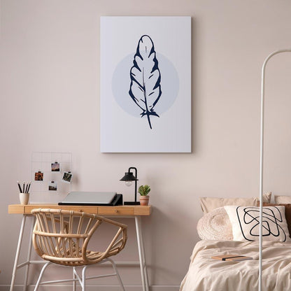 Leinwandbild - Blue Feather (1 Part) Vertical