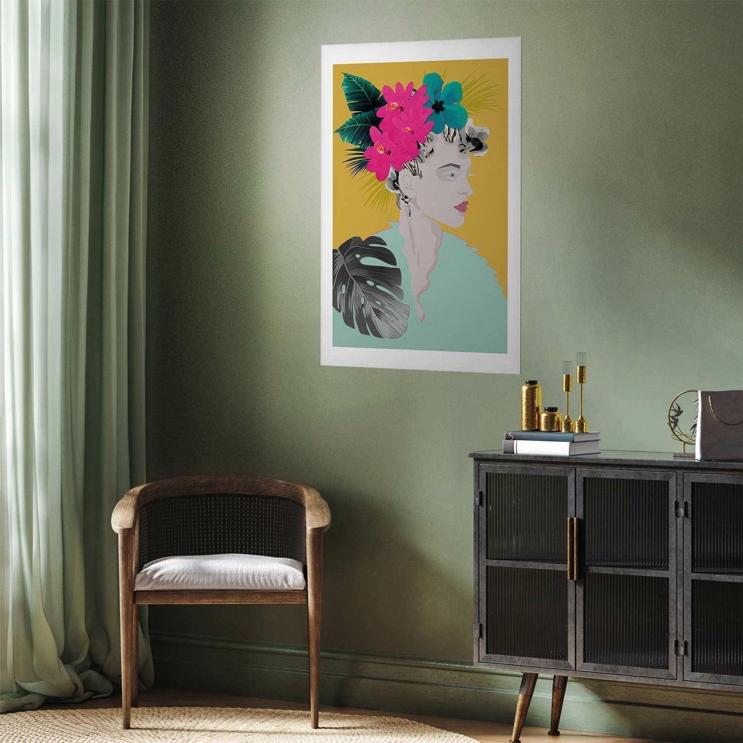 Poster - Flowers in the Hair Artgeist