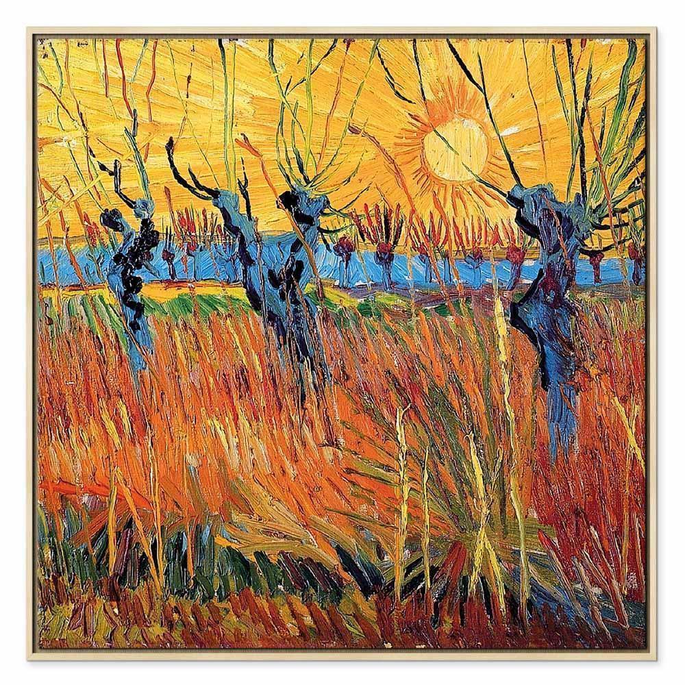 Leinwandbild - Vincent van Gogh – Willows at Sunset