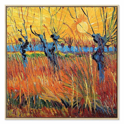 Leinwandbild - Vincent van Gogh – Willows at Sunset