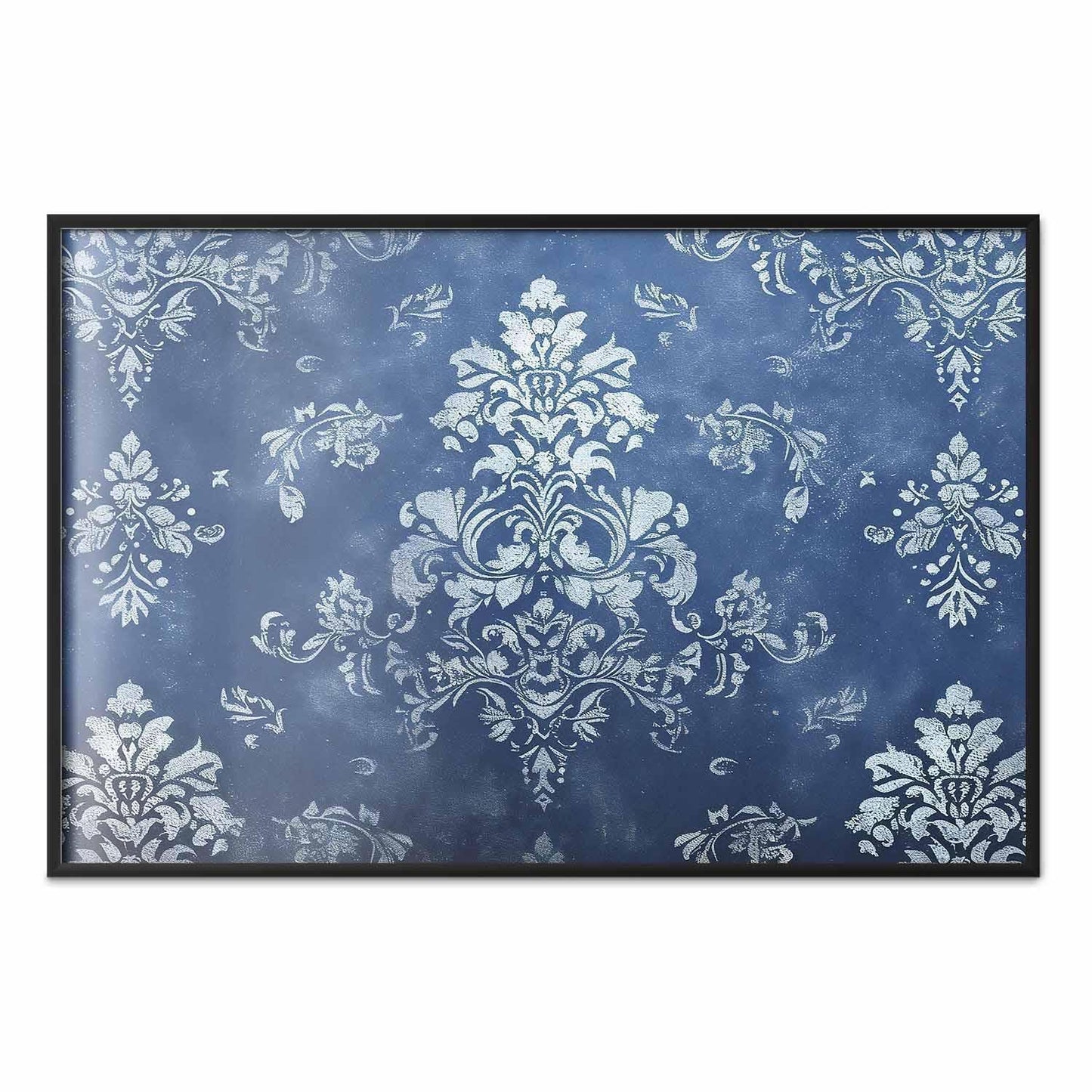 Poster - Retro Ornament in Worn Blues