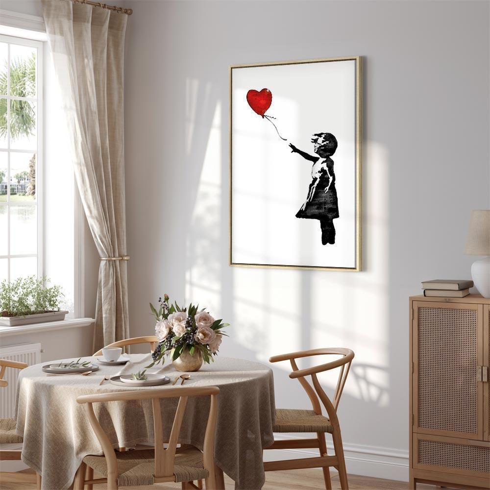 Leinwandbild - Banksy: Girl with Balloon (1 Part) Vertical