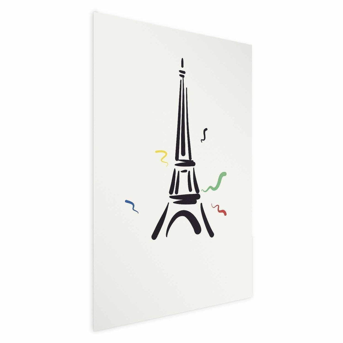 Poster - Black Illustration of the Eiffel Tower on a Light Background Artgeist