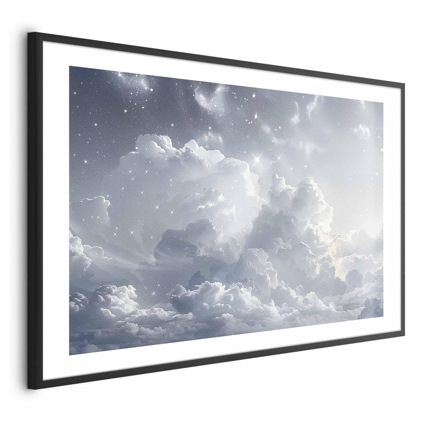 Poster - Astral Calm: Stars Scattered Over Delicate Clouds Artgeist