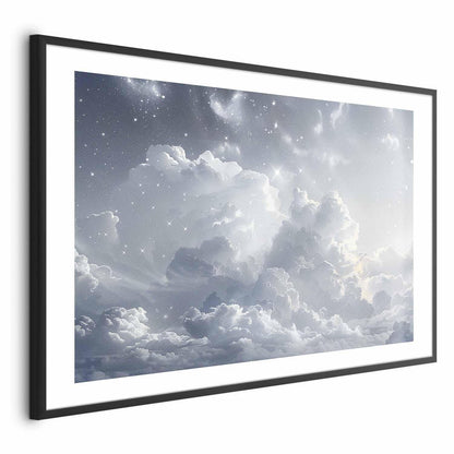 Poster - Astral Calm: Stars Scattered Over Delicate Clouds Artgeist