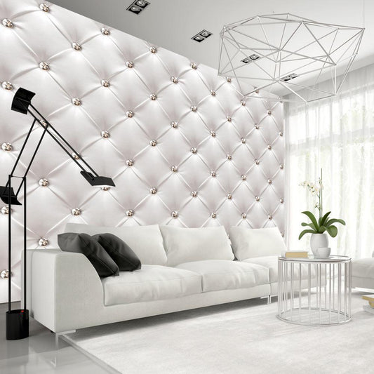 Fototapete Weiße Eleganz – Stilvolles Design in Creme & Weiß