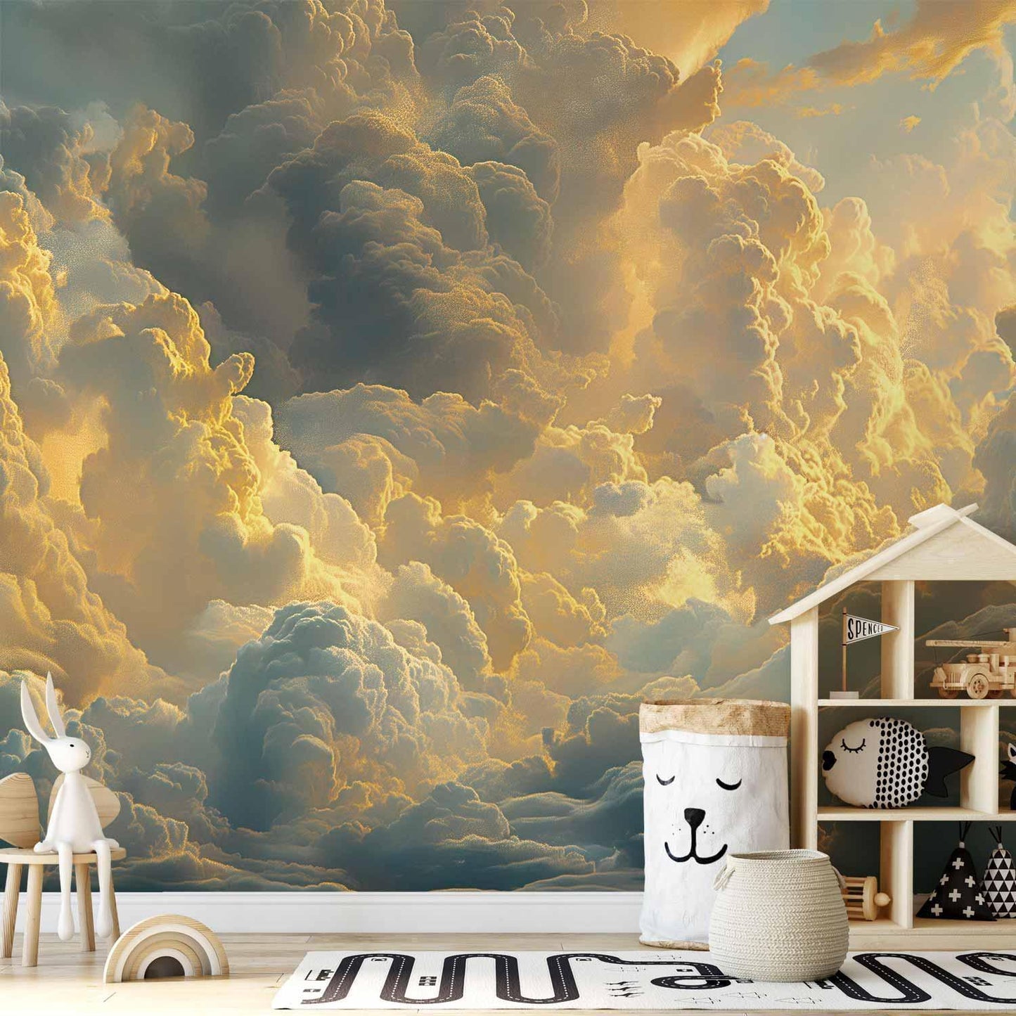 Fototapete - Last Breath of the Day: Clouds Illuminated by Evening Glow Artgeist