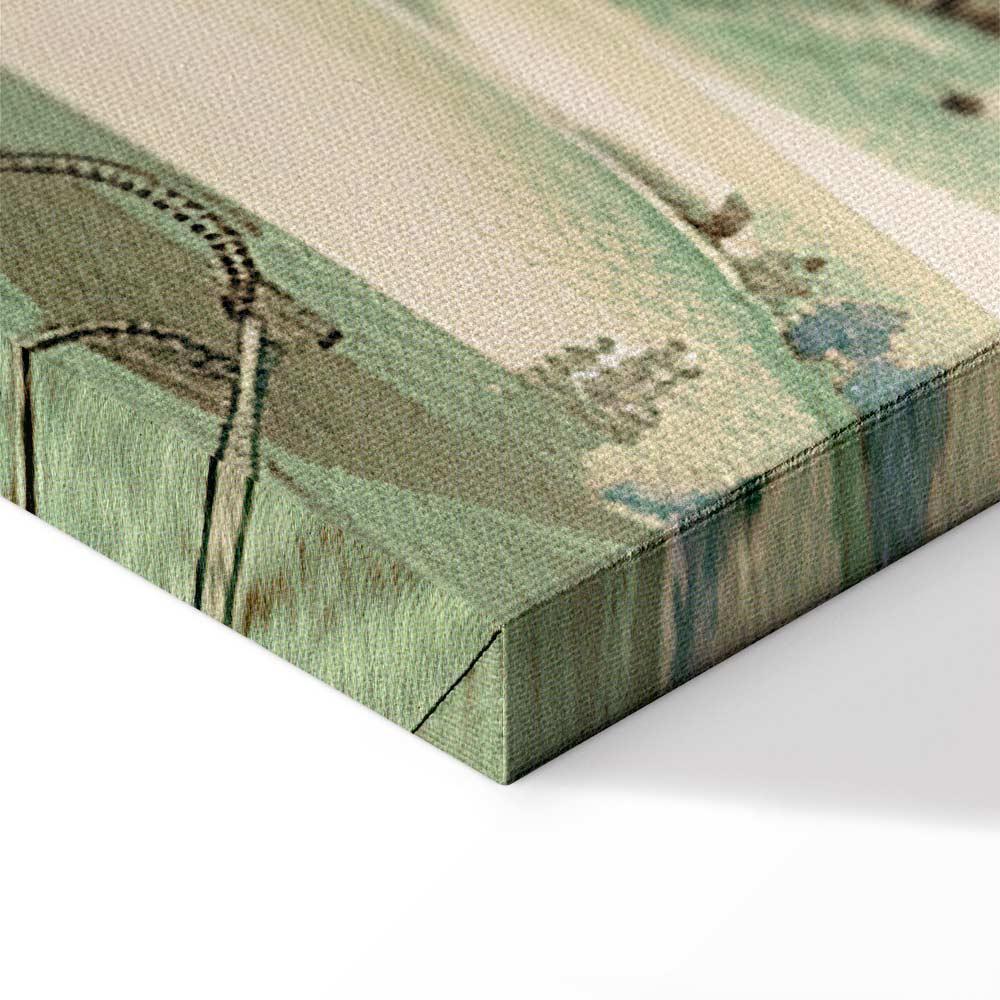 Leinwandbild - Landscape with Green Fields and Trees Tuscan Sunny View