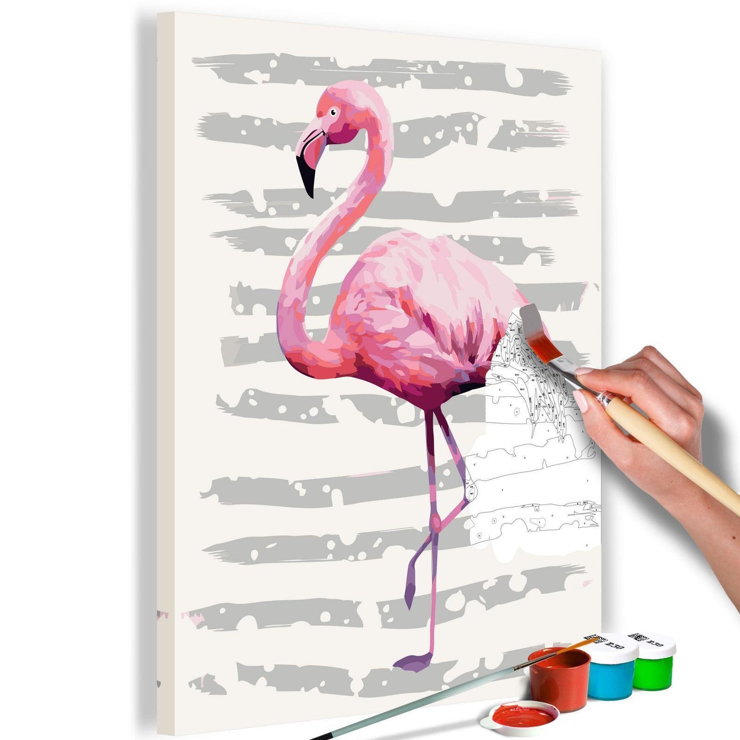 Wandbild zum Ausmalen – Beautiful Flamingo – Eleganz in Rosa
