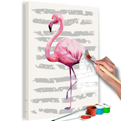 Wandbild zum Ausmalen – Beautiful Flamingo – Eleganz in Rosa