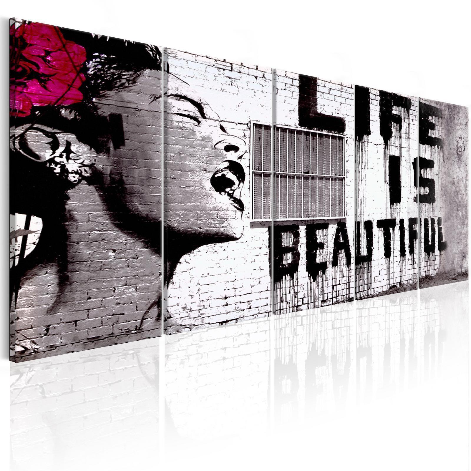 Leinwandbild - Banksy: Life is Beautiful Artgeist
