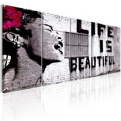 Leinwandbild - Banksy: Life is Beautiful Artgeist