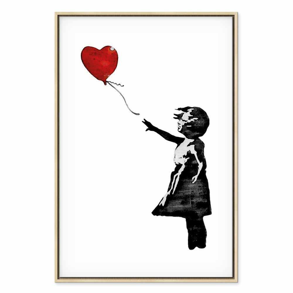 Leinwandbild - Banksy: Girl with Balloon (1 Part) Vertical