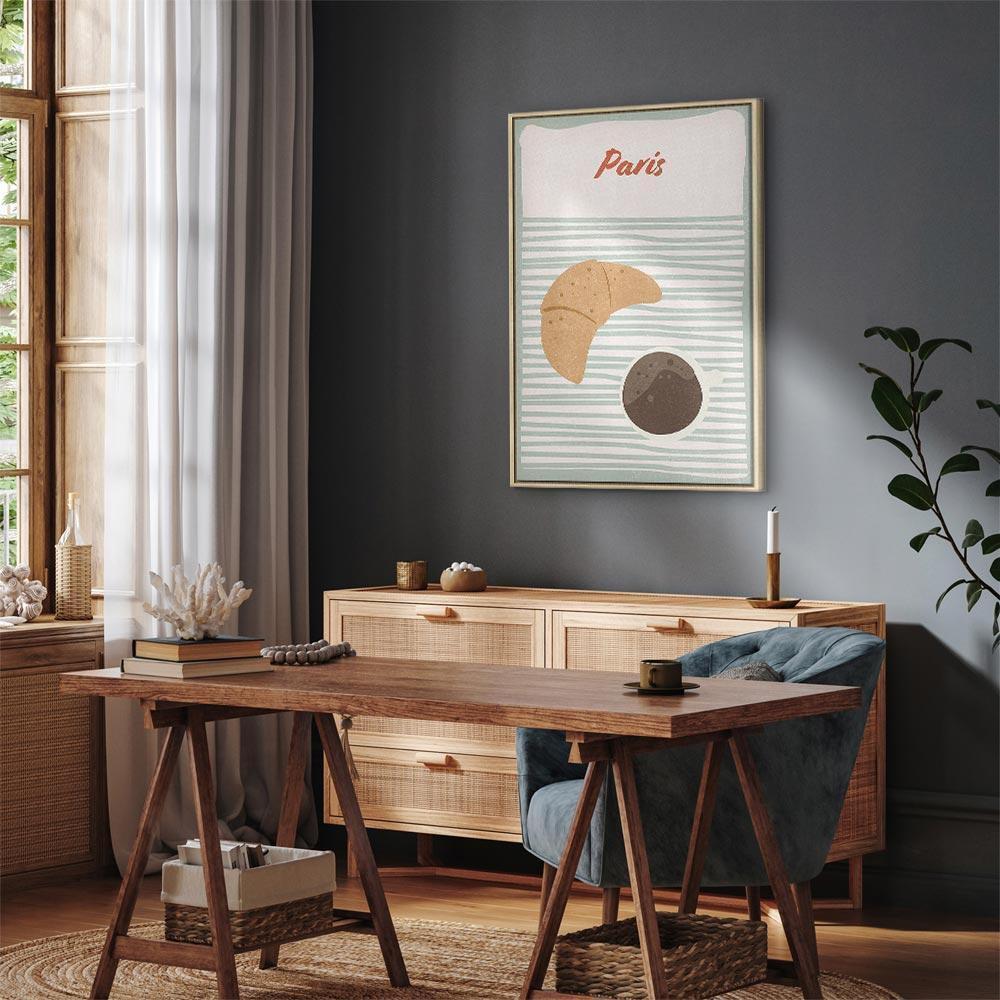 Leinwandbild - Parisian Breakfast (1 Part) Vertical