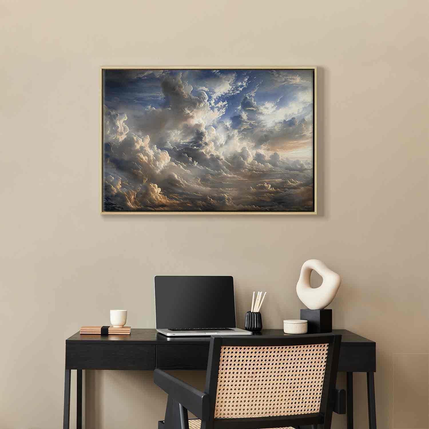 Leinwandbild - Golden Reflections on Clouds Foretelling Dusk Artgeist